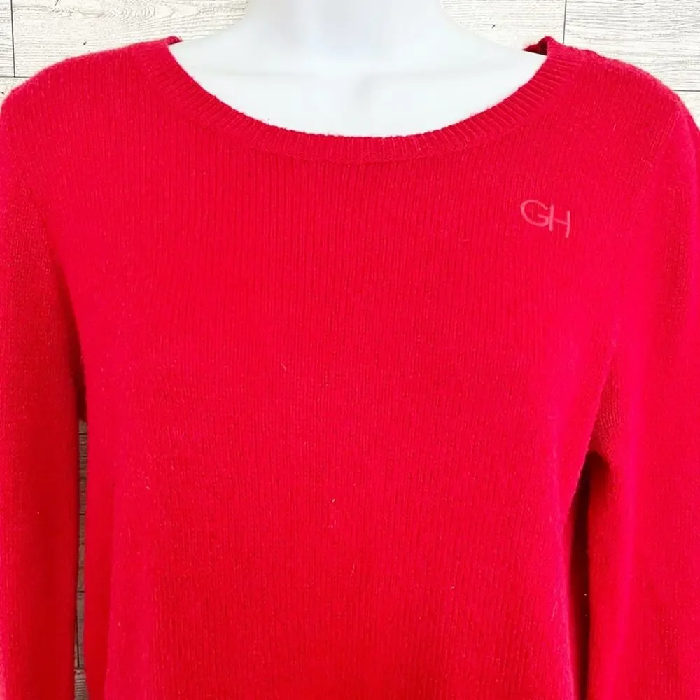 ABERCROMBIE & FITCH Gilly Hicks Red Crewneck Sweater M Cozy Classic